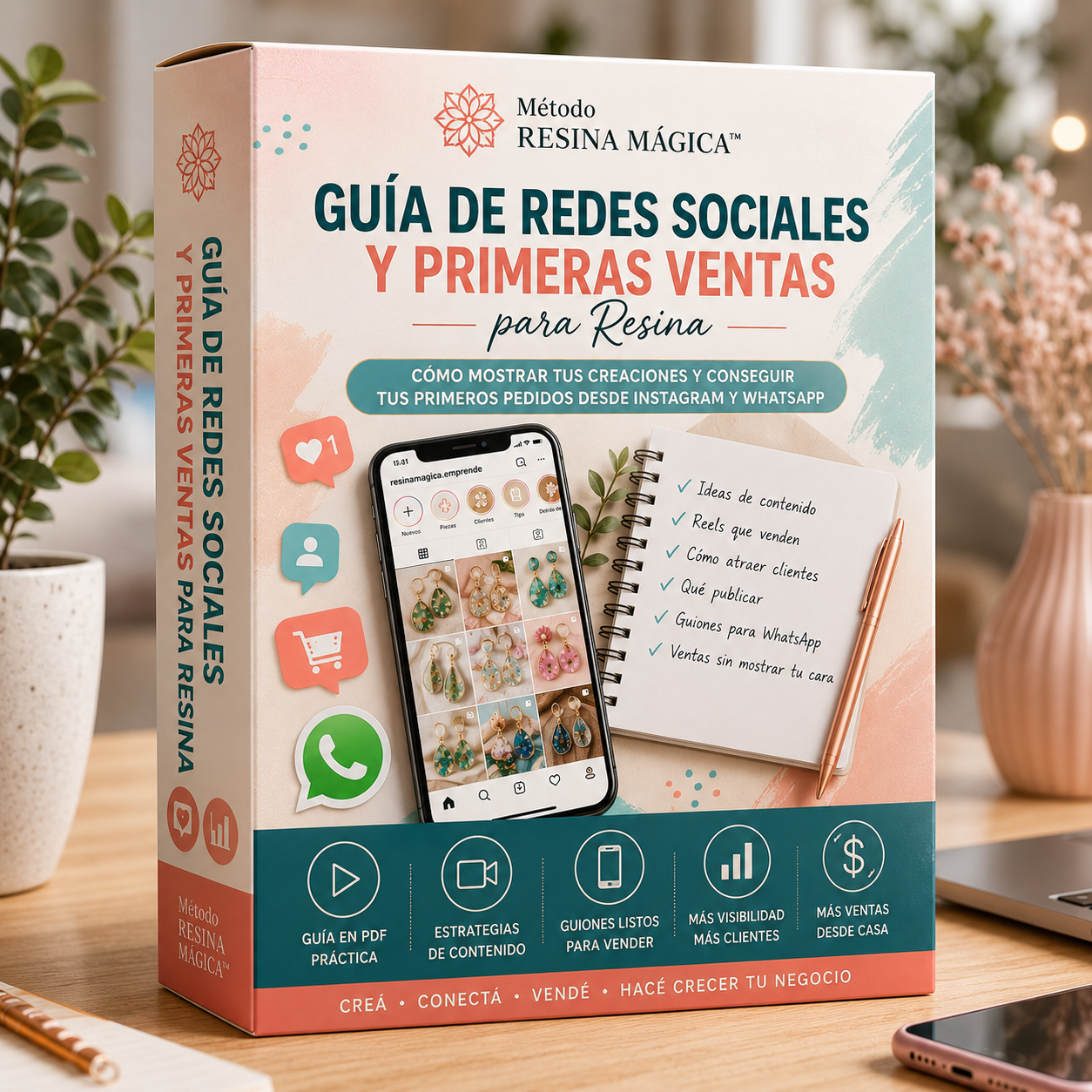 Guía de Redes Sociales y Primeras Ventas para Resina